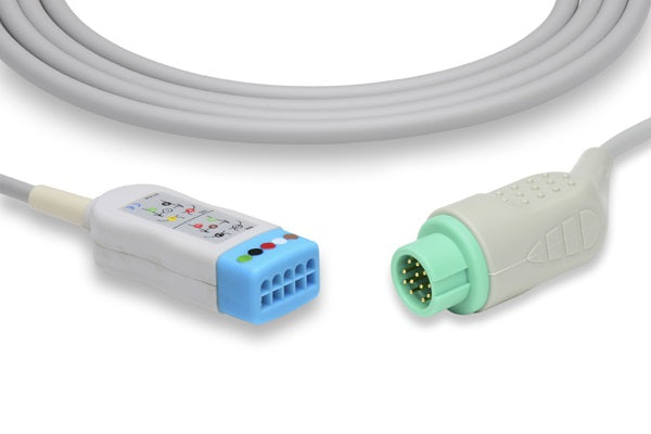 A medical ECG trunk cable used to connect lead wires to a patient monitor.