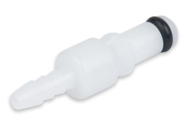 Plastic quick-disconnect hose barb connector
