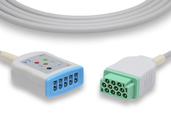 GE Healthcare compatible ECG trunk cable, which ensures accurate signal transmission for cardiac monitoring