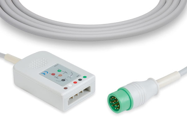 A ECG trunk cable with a 6-pin connector and a 5-lead patient end
