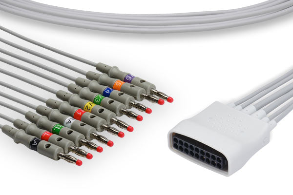 10-lead ECG/EKG cable with a DB-15 connector.