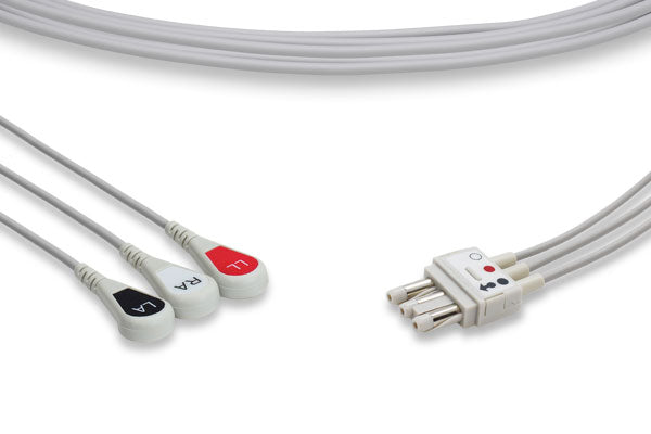 Spacelabs-compatible 3-lead ECG leadwires