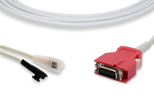 Medical-grade SpO2 (blood oxygen saturation) sensor cable, compatible with Masimo devices. It is used in healthcare settings to non-invasively monitor a patient's blood oxygen levels and pulse rate