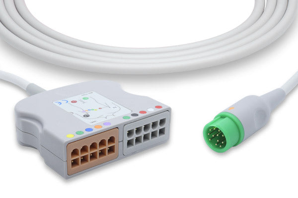 Medical ECG (Electrocardiogram) trunk cable used with patient monitoring systems.