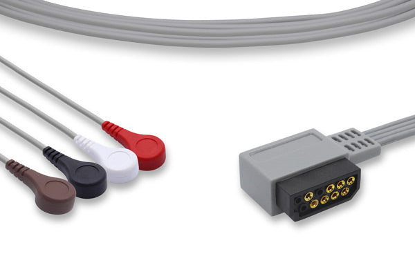 ECG telemetry leadwire, likely compatible with GE Healthcare or Philips Holter monitoring systems