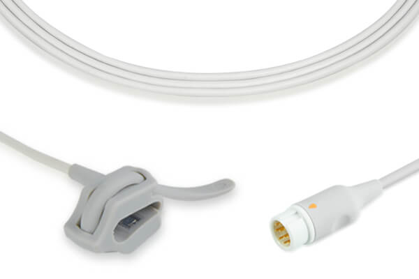 Masimo SpO2 sensor, likely the LNCS TC-I ear sensor or a similar reusable model, used for non-invasive monitoring of blood oxygen saturation