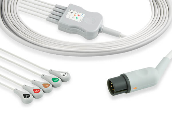 5-lead ECG patient cable used for electrocardiogram monitoring.