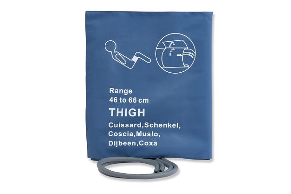 Reusable NIBP (Non-Invasive Blood Pressure) thigh cuff.