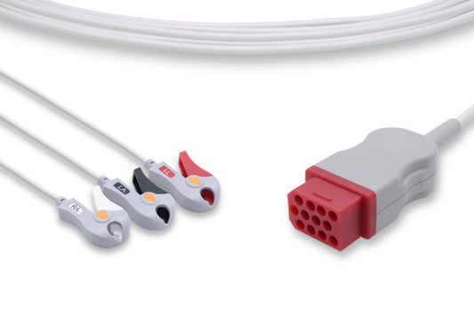 3  Leads Pinch/Grabber - Bionet Compatible Direct-Connect ECG Cable