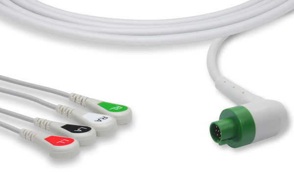 ECG patient monitor cable, likely a 3-lead version with clip-type connectors