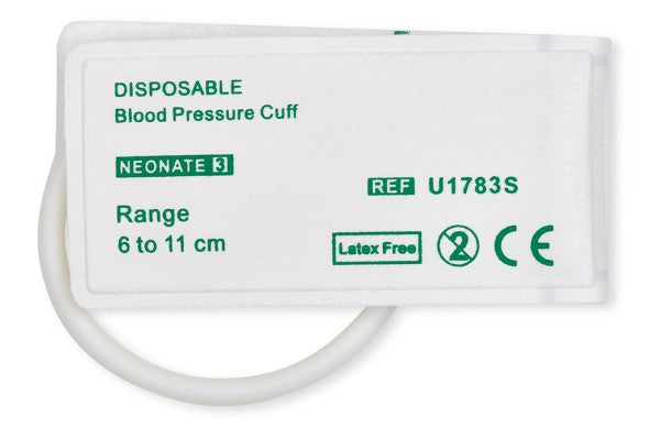 This is a disposable neonatal non-invasive blood pressure (NIBP) cuff.