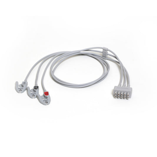 GE - ECG set, 3-lead, grabber, AHA, 74 cm/ 29 in