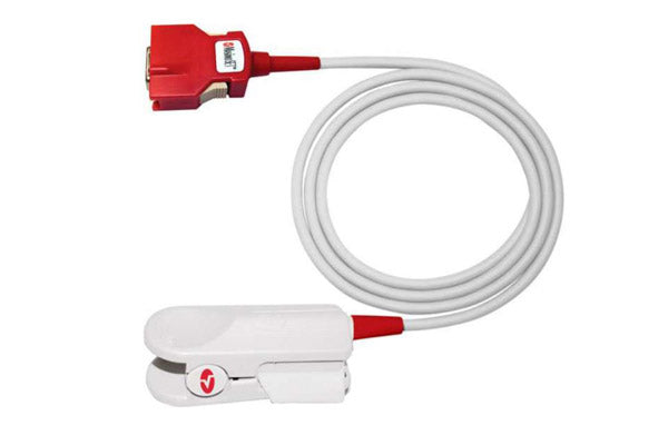 Physio-Control–branded Masimo SET Rainbow adult reusable direct-connect sensor used for patient monitoring.