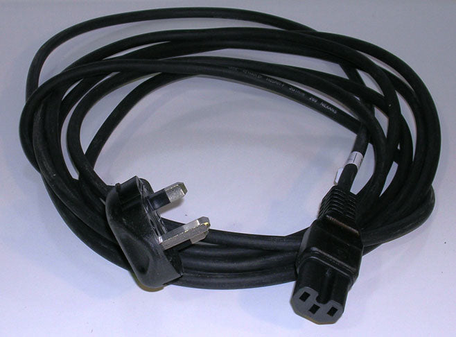 This is an electrical power cord used to connect devices like PCs, monitors, and printers to the mains electricity supply
