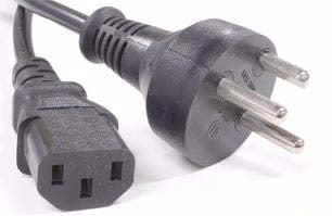 This is an Australian/New Zealand AS/NZS 3112 3-prong male plug to IEC C13 female power cord