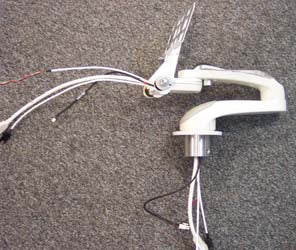 This appears to be the body and mounting assembly of a Primus Wind Power AIR Breeze wind turbine generator