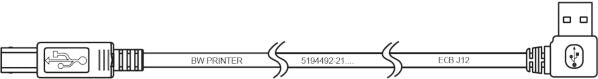 This is a USB Type-A to Type-B cable used for connecting peripherals like printers and scanners to a computer.