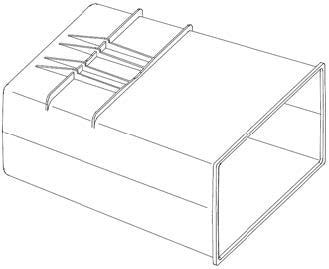 This appears to be a rectangular HVAC duct component