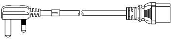 This is an Indian (Type D plug) to IEC-60320-C19 power cord