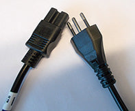 This image displays a power cord with a European (Type F or E) plug on one end and an IEC C13 connector on the other.