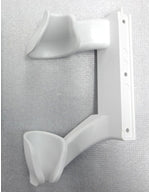 This is a white universal column radiator floor support foot