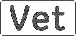 The image displays the word "Vet".