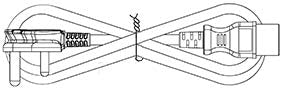 This item appears to be a set of black plastic hooks and clips, but its specific function is unclear without additional context