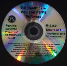This is a software installation disk for the GE Healthcare Voluson P8 ultrasound system
