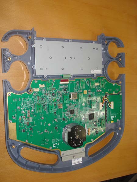 This is a GE Healthcare Voluson E8, S6, or S8 ultrasound system lower control panel assembly, part number 5396090 or 5396090-2.