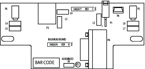 The image displays a technical diagram for a "BULKHEAD BOARD", likely for a piece of electronic equipment.