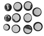 These are round convex blind spot mirrors for cars or adhesive cases for AirTags.