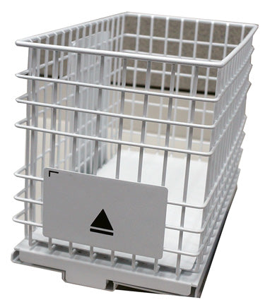 This is a wire mesh pallet cage, also known as a stillage or bin cage, used for storage and transportation of goods in logistics and warehousing
