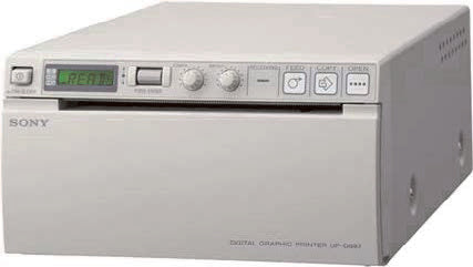 This is a Sony UP-897MD (or UP-D897/UP-X898MD) A6-size monochrome video graphic printer, designed for medical applications like ultrasound systems