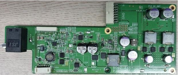 This is a printed circuit board (PCB) assembly, likely for a sound bar or speaker system