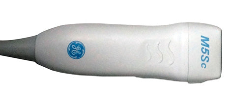 This is a GE M5Sc-RS XDclear phased array ultrasound probe