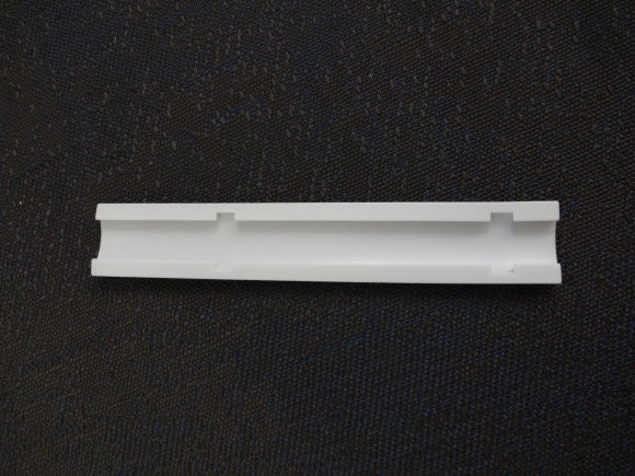 This is a refrigerator drawer support rail, likely a left-side model, that helps the crisper or storage drawer slide smoothly
