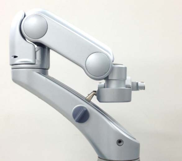 This appears to be an articulated monitor arm, likely for a medical device such as a GE Voluson S6 ultrasound system