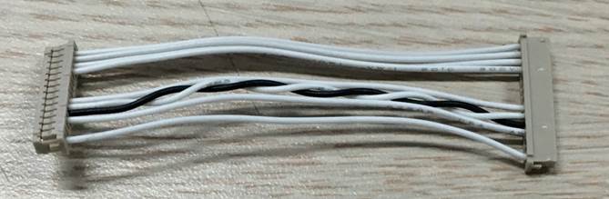 This is a custom electrical wiring harness or cable assembly with 13-pin, dual-row connectors