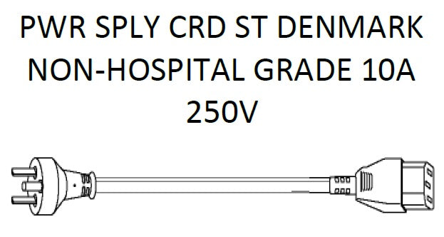 power supply cord designed for use in Denmark.