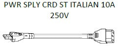 power supply cord designed for use in Italian.