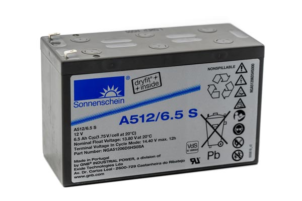 This is a Sonnenschein A512/6.5 S sealed lead-acid gel battery.