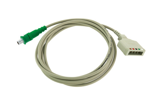 ECG trunk cable with lead wires, used to connect a patient to an electrocardiograph machine or patient monitoring system.