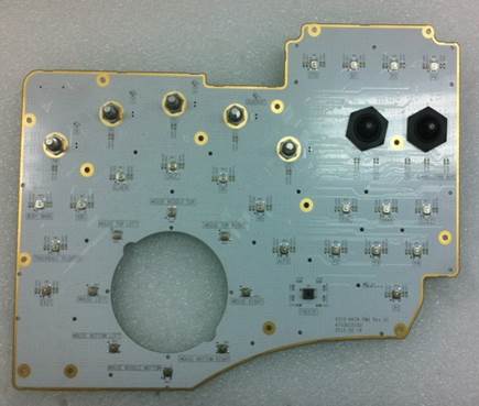 This is an OPIO PCB button board from a GE Voluson S6 or S8 ultrasound system