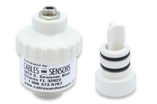 O2 cell, or medical oxygen sensor, used in anesthesia and respiratory devices.