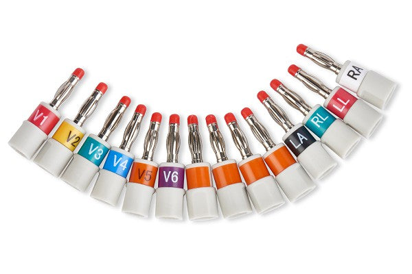 EKG electrode adapters, compatible with systems like GE CAM14/AM4/AM5.