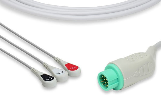 3 Leads Snap - Datascope Compatible Direct-Connect ECG Cable