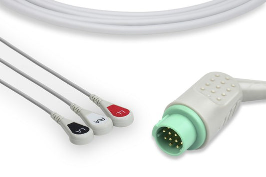 3 Leads Snap - Corometrics Compatible Direct-Connect ECG Cable