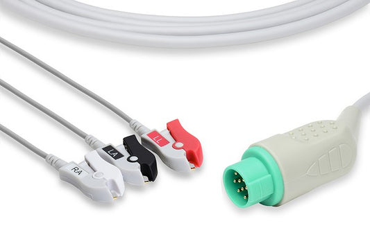 3  Leads Pinch/Grabber - Compatible Direct-Connect ECG Cable