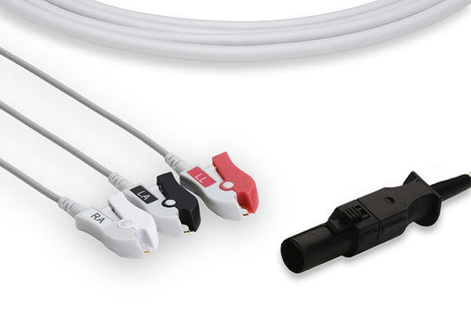3  Leads Pinch/Grabber - Cardell Compatible Direct-Connect ECG Cable