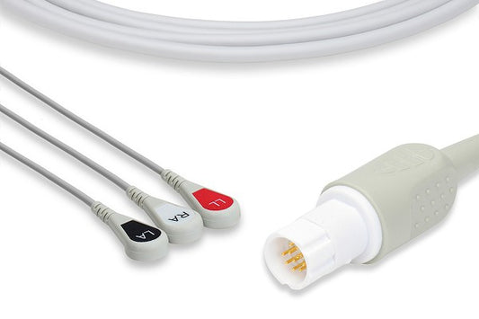 3 Leads Snap - Draeger Compatible Direct-Connect ECG Cable